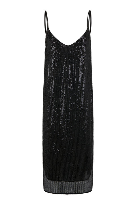 Dress Shine on Slipdress Black-LAST ONE SIZE XS