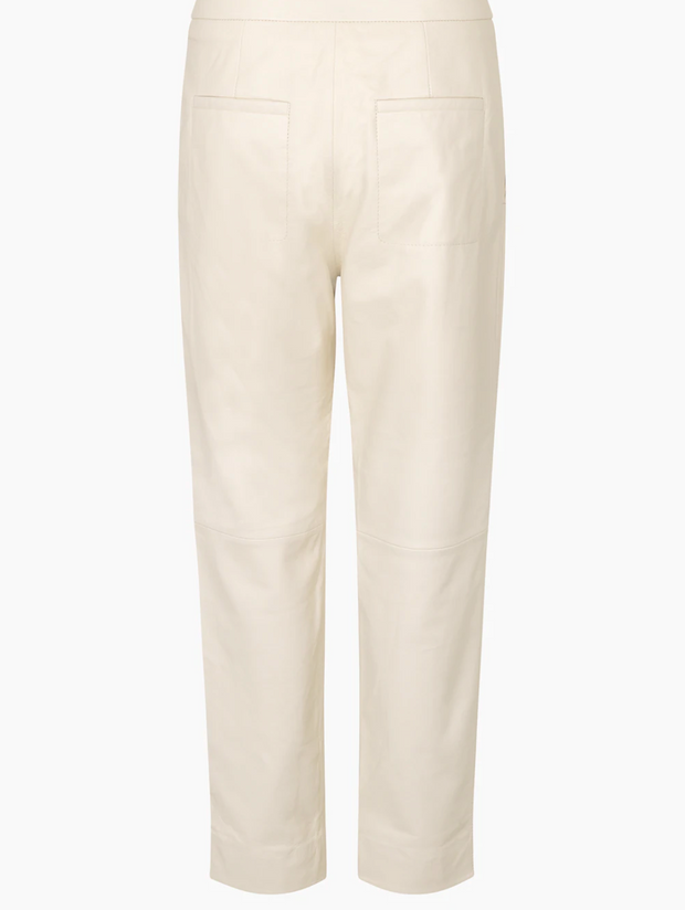 Trousers INDIA Leather Pearled Ivory